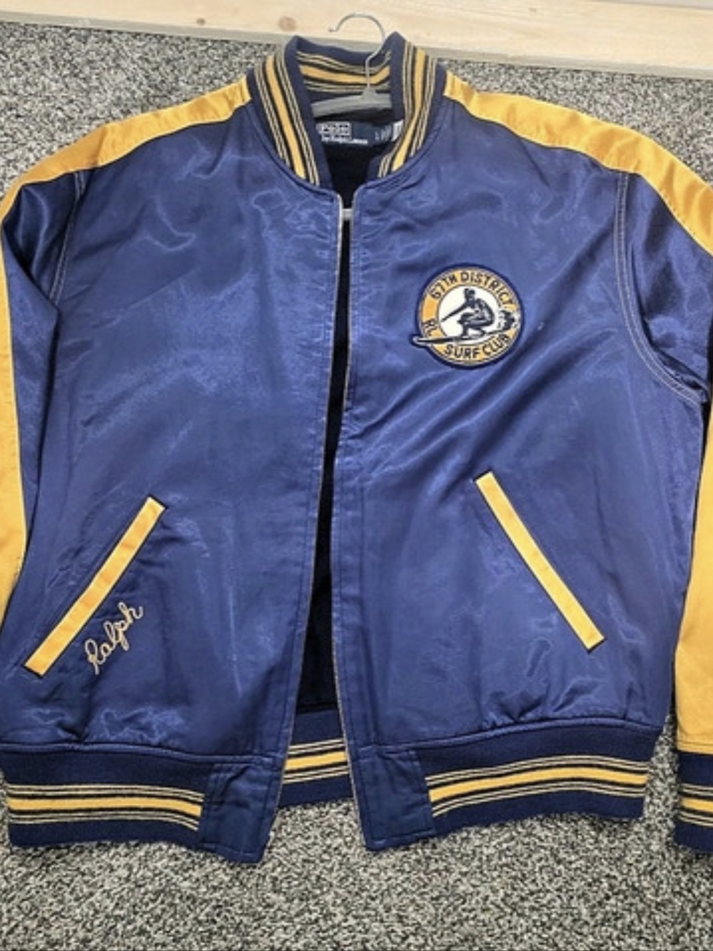 Polo Ralph Lauren Surf-Inspired Letterman Jacket Blue & Yellow